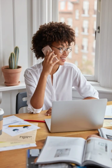 Accountant making call